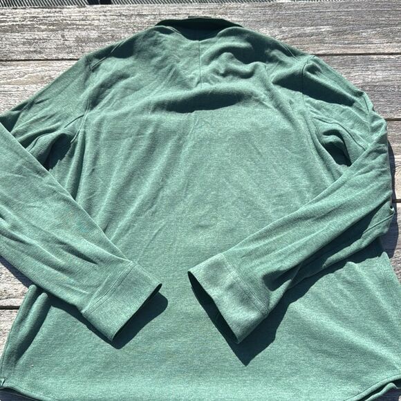 Lululemon Soft Knit‎ Overshirt Heathered Spruce green button down size M NWT - Picture 7 of 7